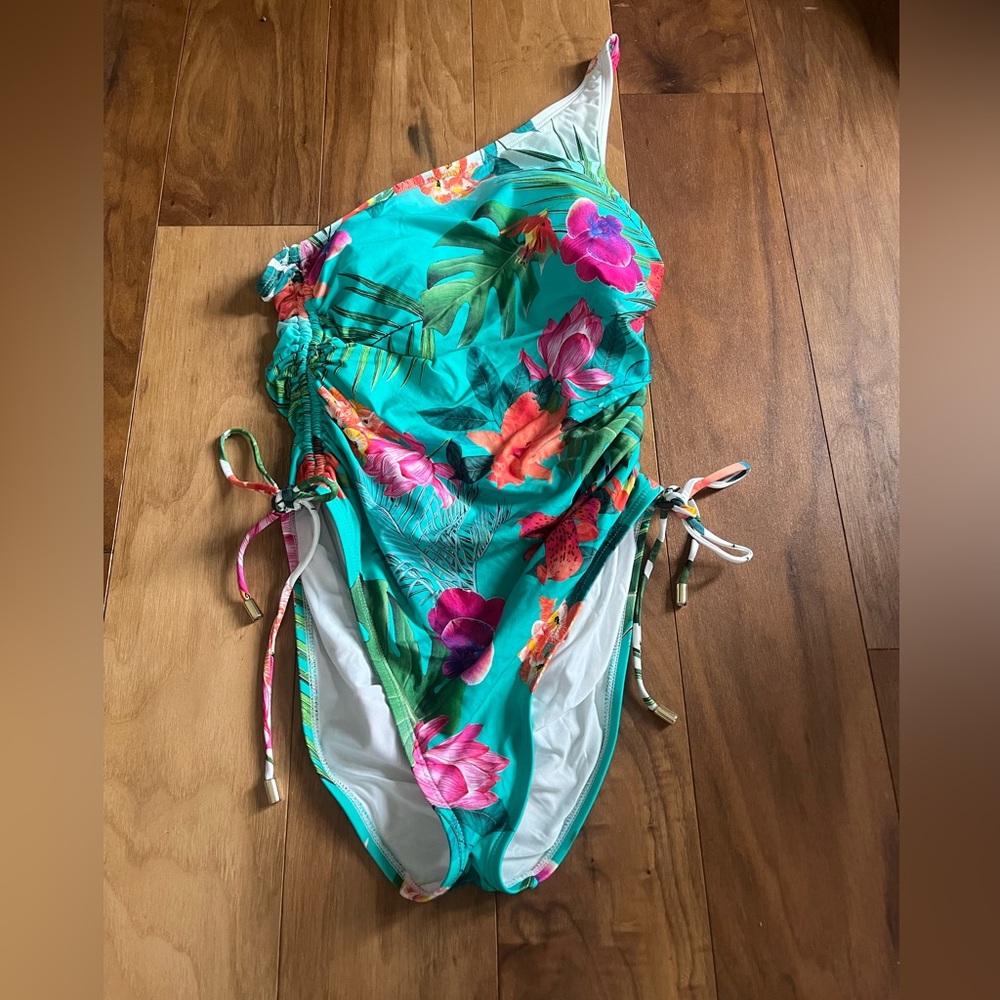 La Blanca Kids One Piece Swimsuit - Teal and Floral